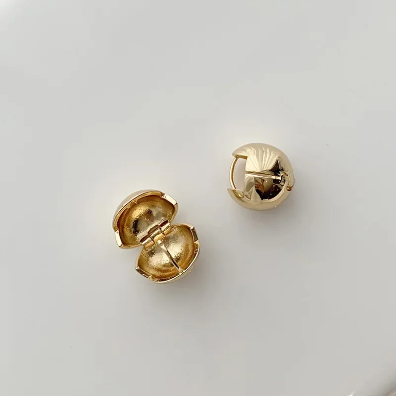 925 Sterling Silver Ball Huggie Earrings Women Minimalist Daily Jewelry