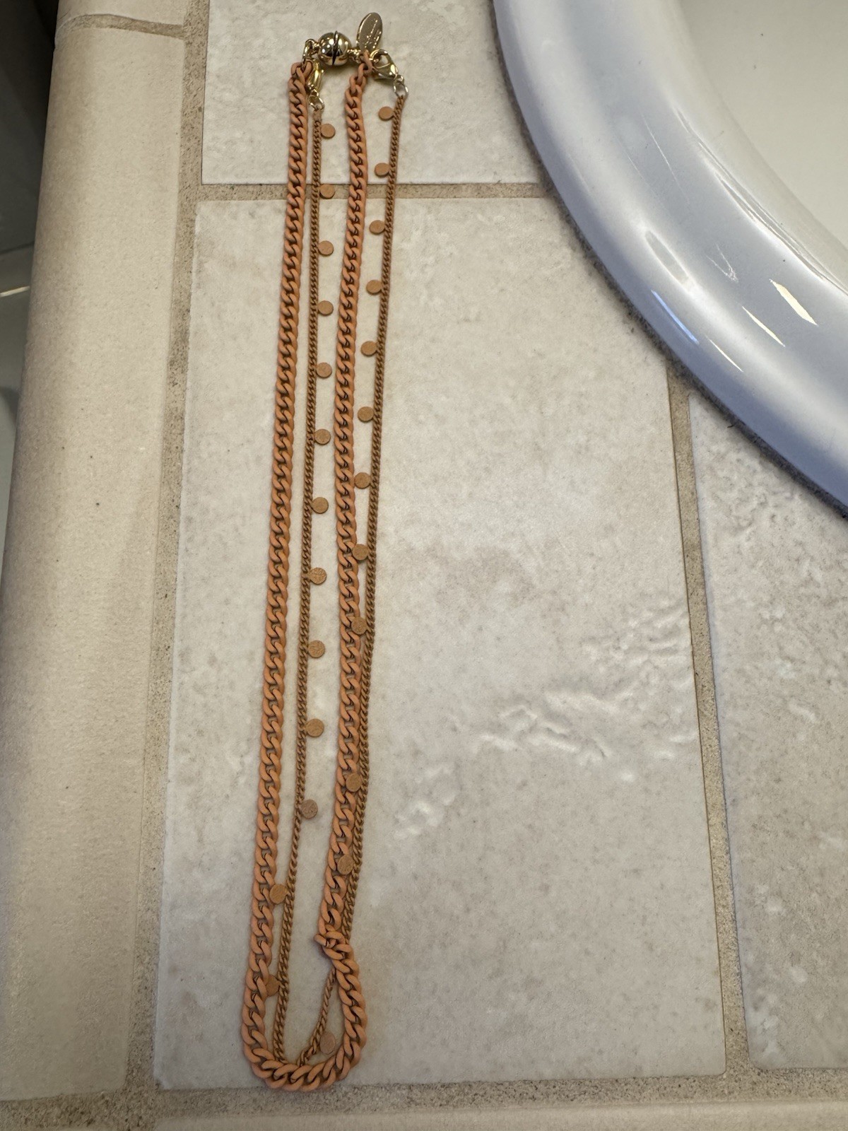 BAR By Alexa Rae Melania Clara Muted Orange 2 Piece Layered Detachable Necklace