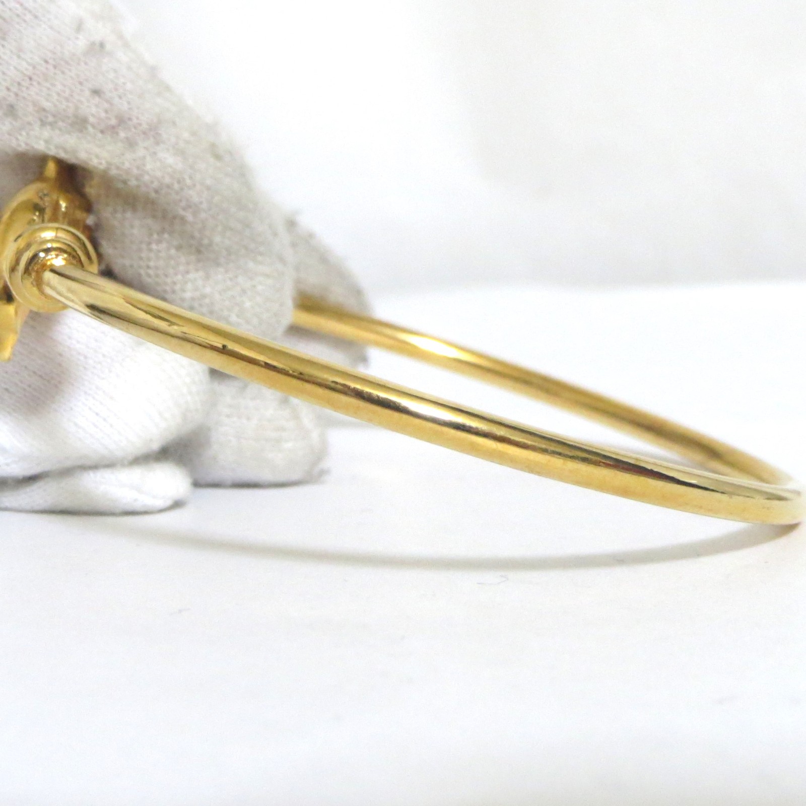 Auth Rare Salvatore Ferragamo Dolphin Bangle Bracelet Goldtone Metal 19.5cm/7.67