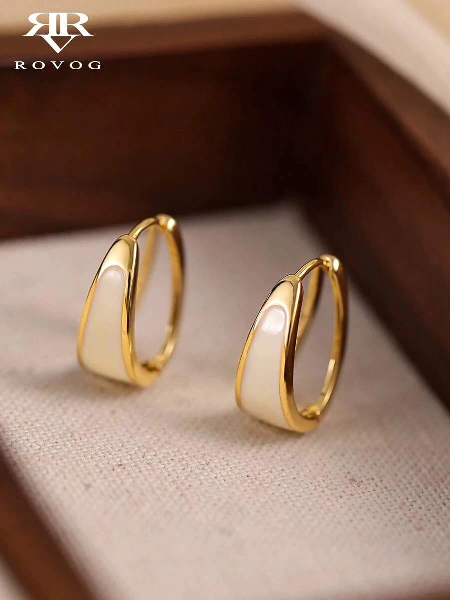1 pair Minimalist Small Hoop Earrings Geometric Chic Women Daily Jewelry