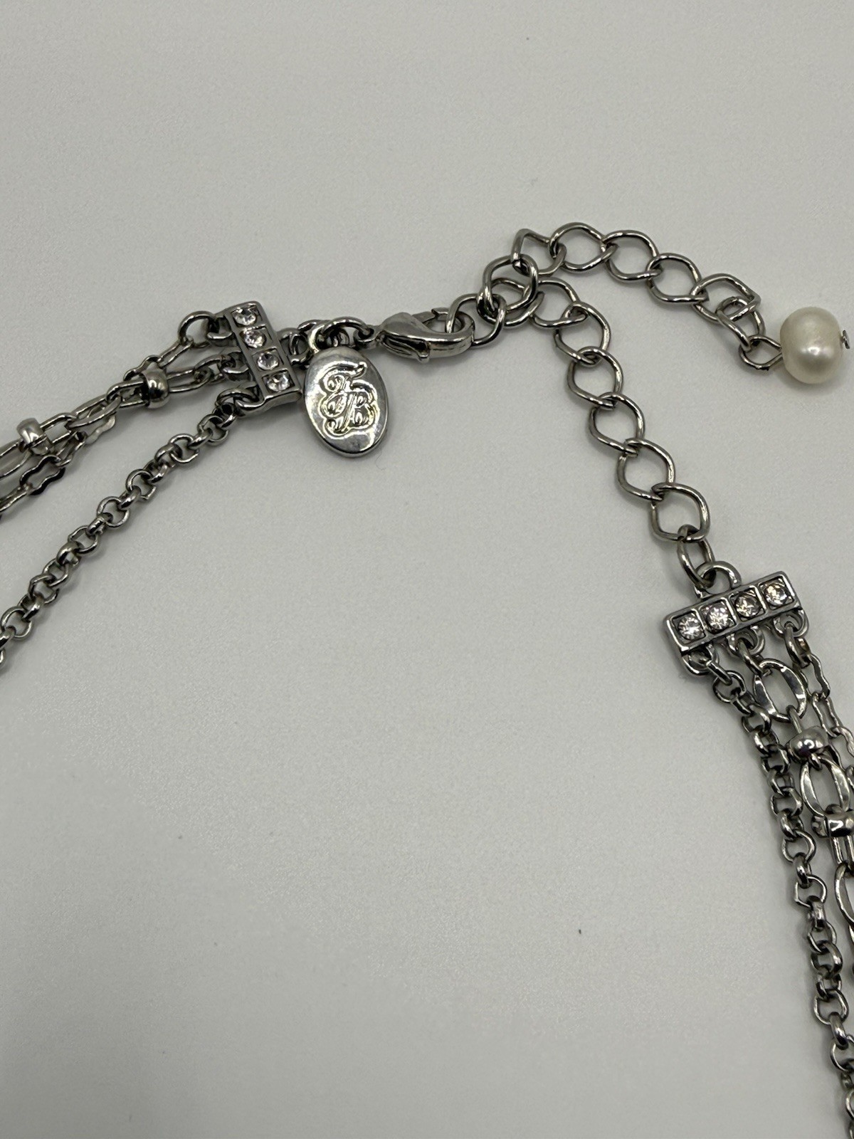 Tommy Bahama Silver Necklace Multi-Strand Freshwater Pearls Stars Beach Charms