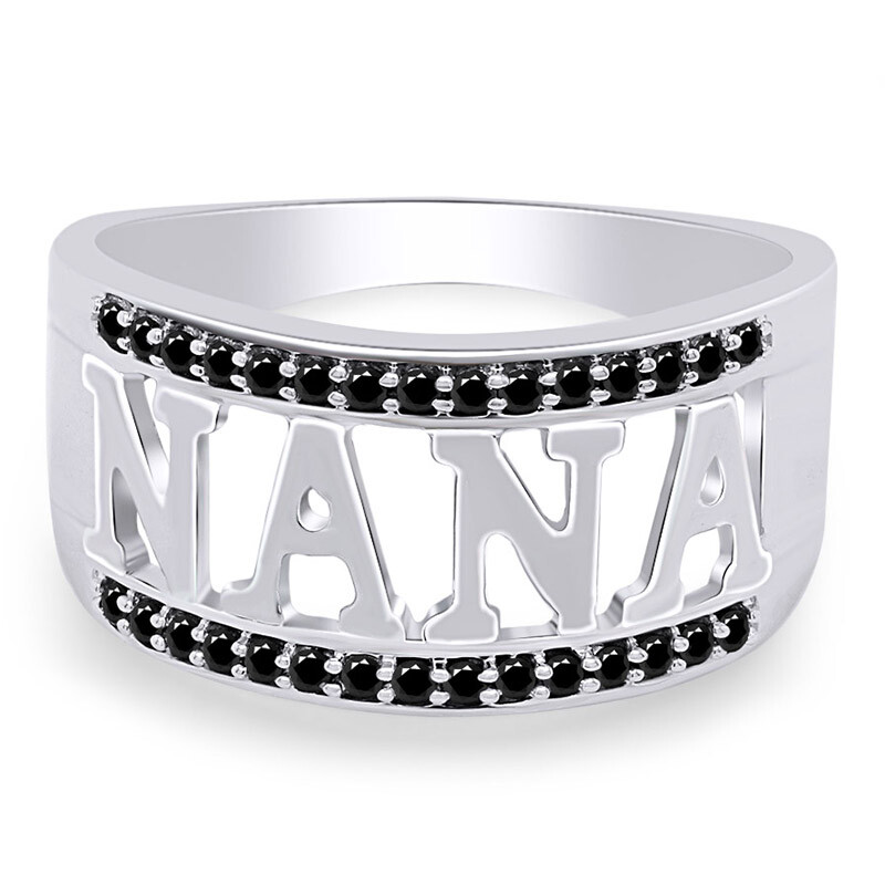 0.15 Ct Round Cut Simulated Diamond 18K White Gold Plated “NANA” Ladies Ring