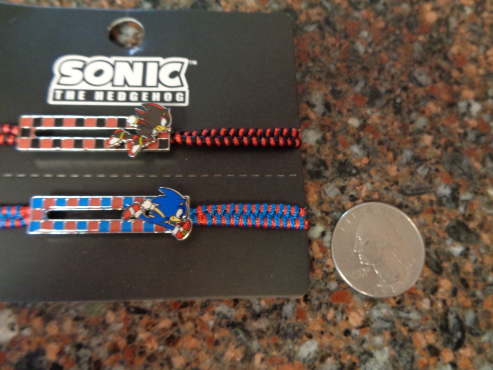 Sonic the Hedgehog and Shadow Sliding Cord Bracelet Set 2 Bestie Exclusive New