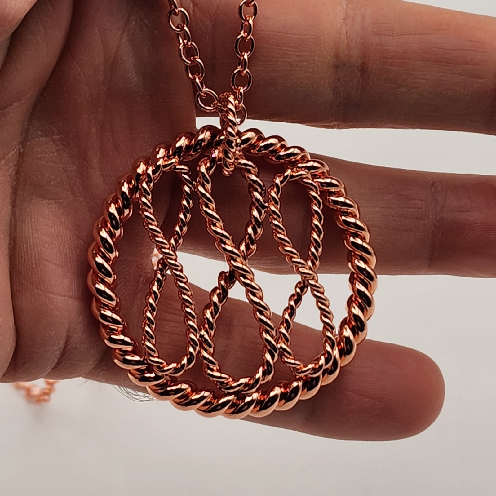 Tri-Infinity Tensor Ring Copper Pendant – 144 Hz Frequency, Pure Copper Chain