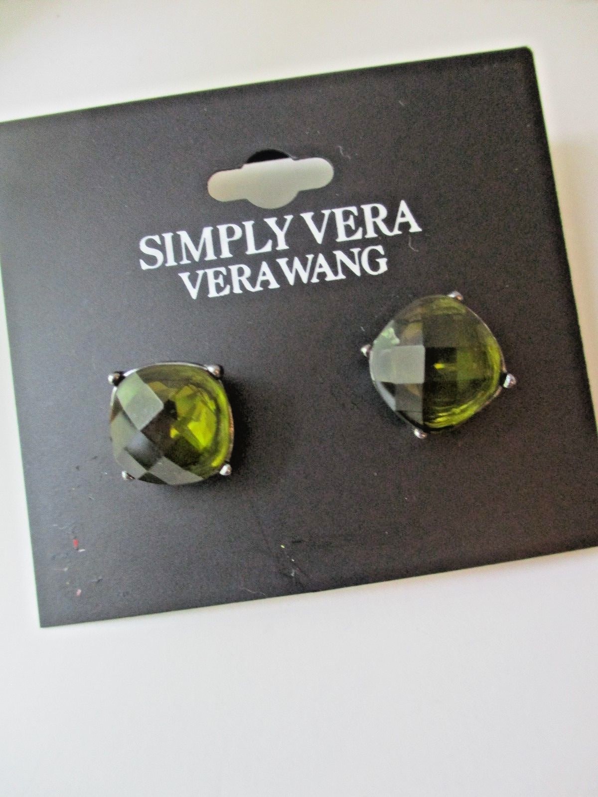 Lot of 2 NEW Simply Vera Wang Earrings silver plated FREE SHIP rhinestone
