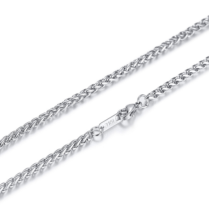 Silver Necklace Chain Snake Rolo Cable Curb Link Stainless Steel 24″ w/316L Tag