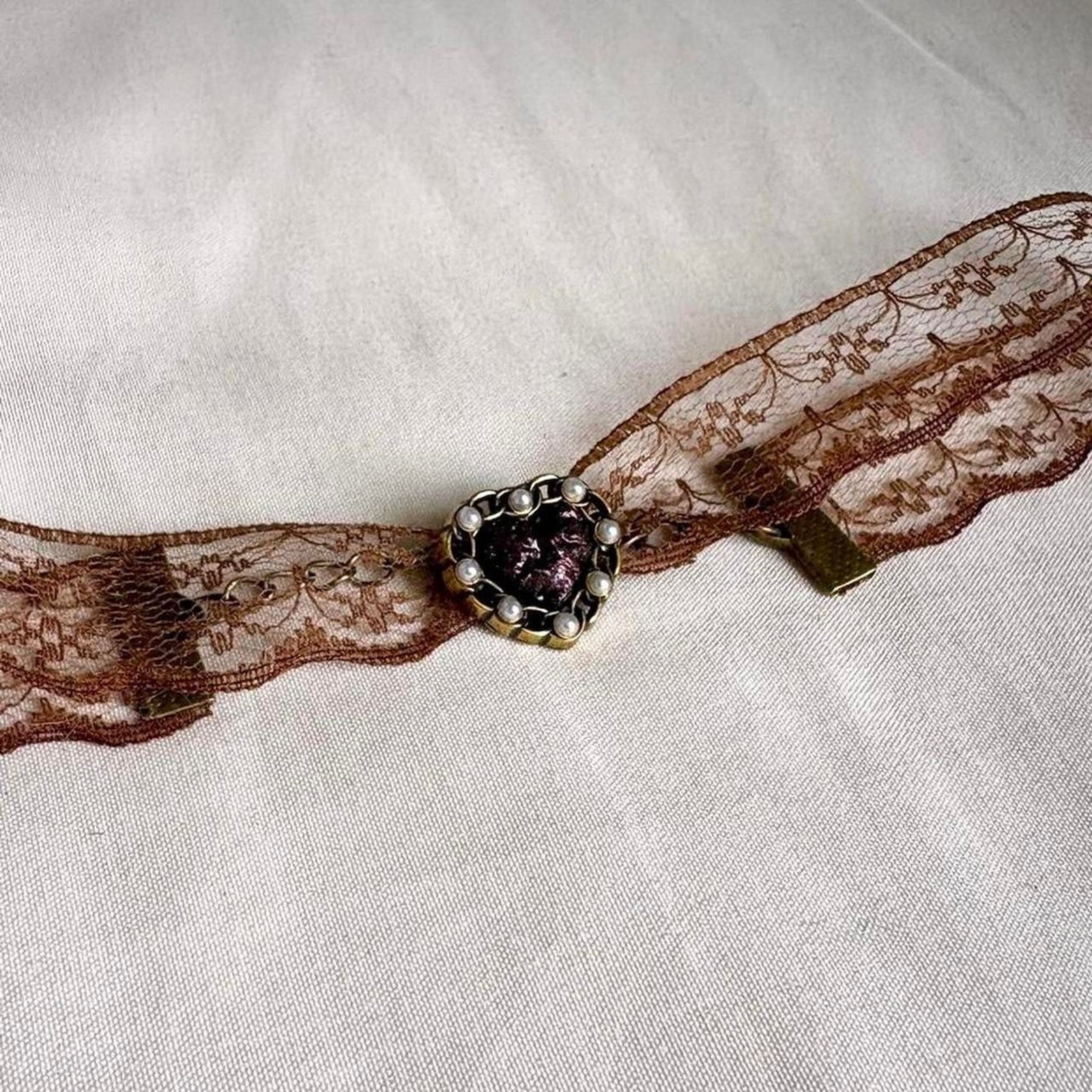 ꧁ᬊᬁ whimsical 90s style lace choker necklace ᬊ᭄꧂