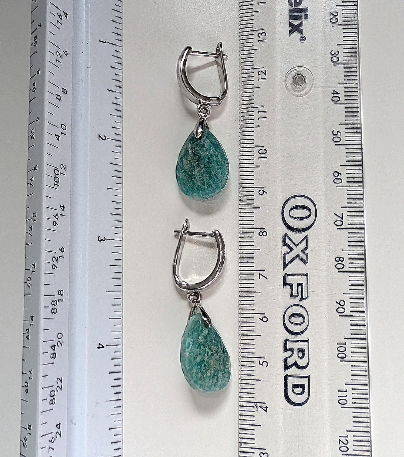 Amazonite Earrings, Sky River Stone, Natural Stone Dangle Drop Earrings, Handmad