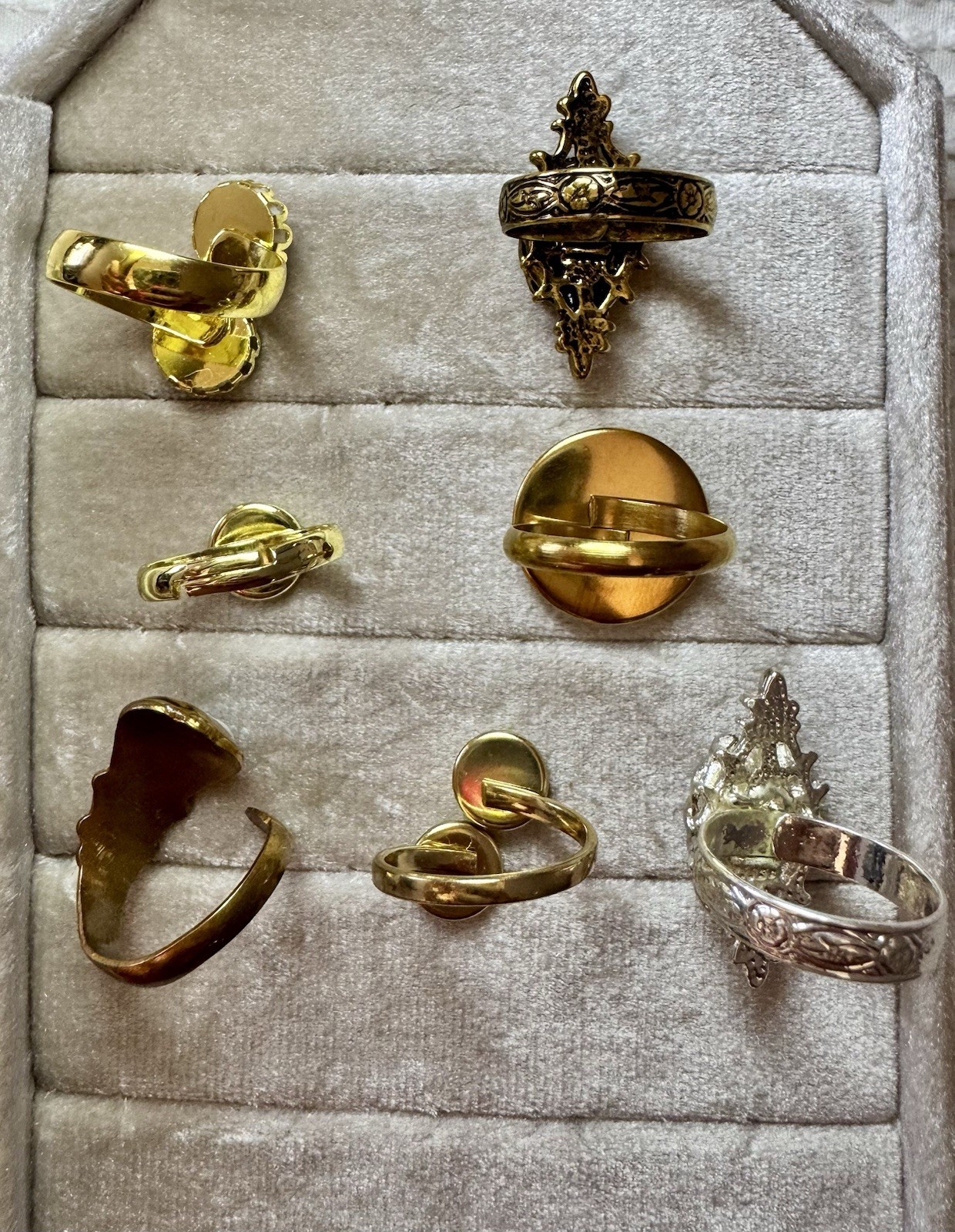 Handcrafted Rings Lot Of 7 Rings Mixed Sizes Adjustable Costume Jewelry Rings