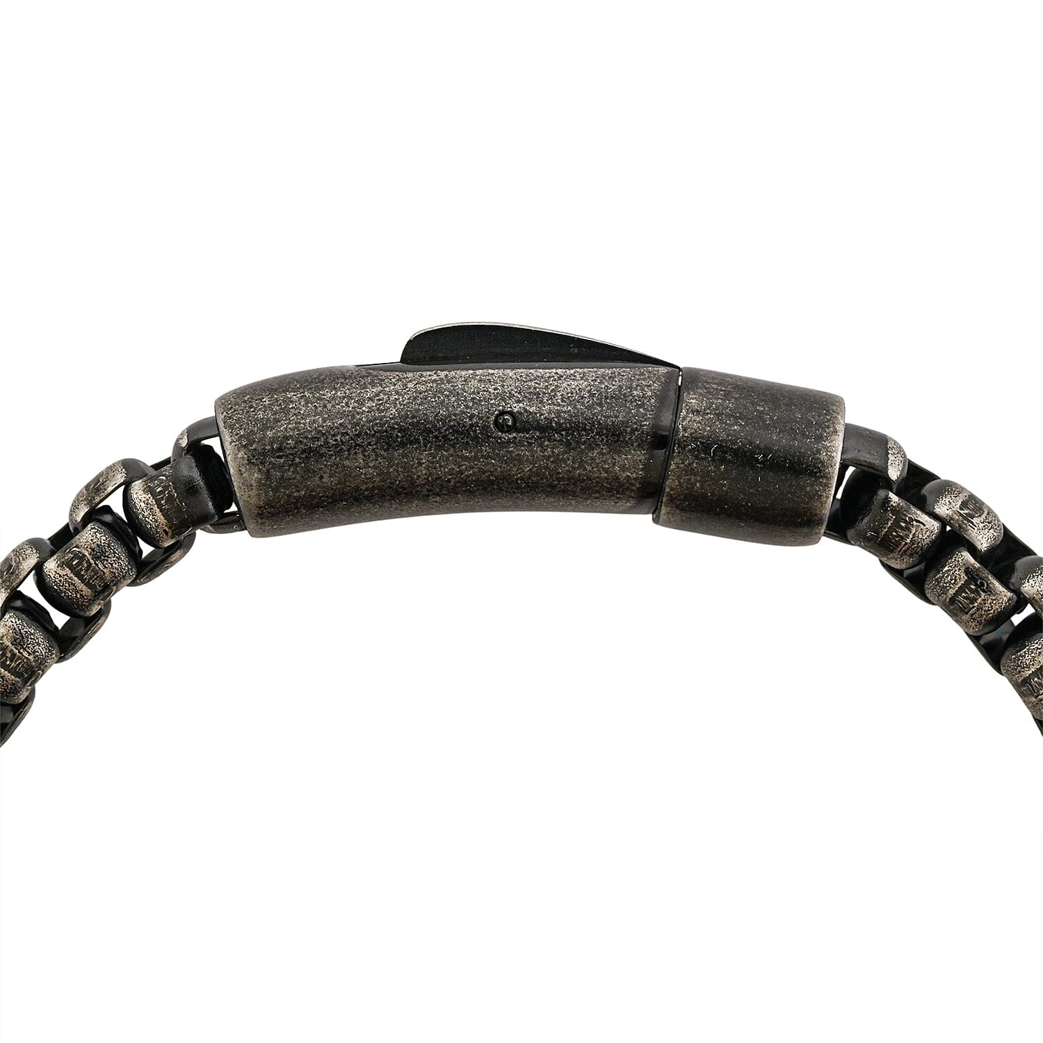 Fancy Chain Bracelet in ION Plated Black Stainless Steel 8.00 In