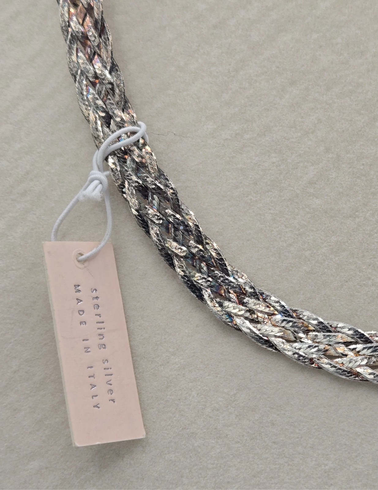Mia Fiore 925 Sterling Silver 17″ Braided Necklace Dyadema Italy