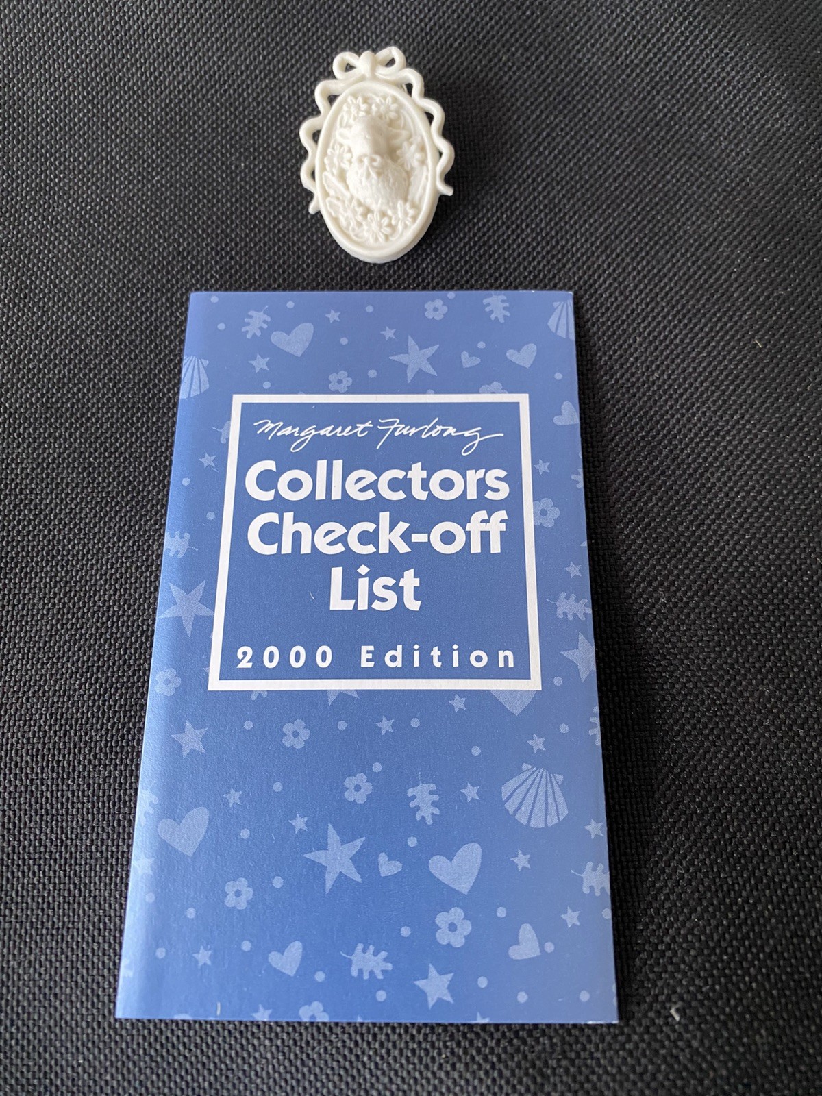 Lamb Sheep Porcelain Pin & Margaret Furlong 2000 Collector Check List!