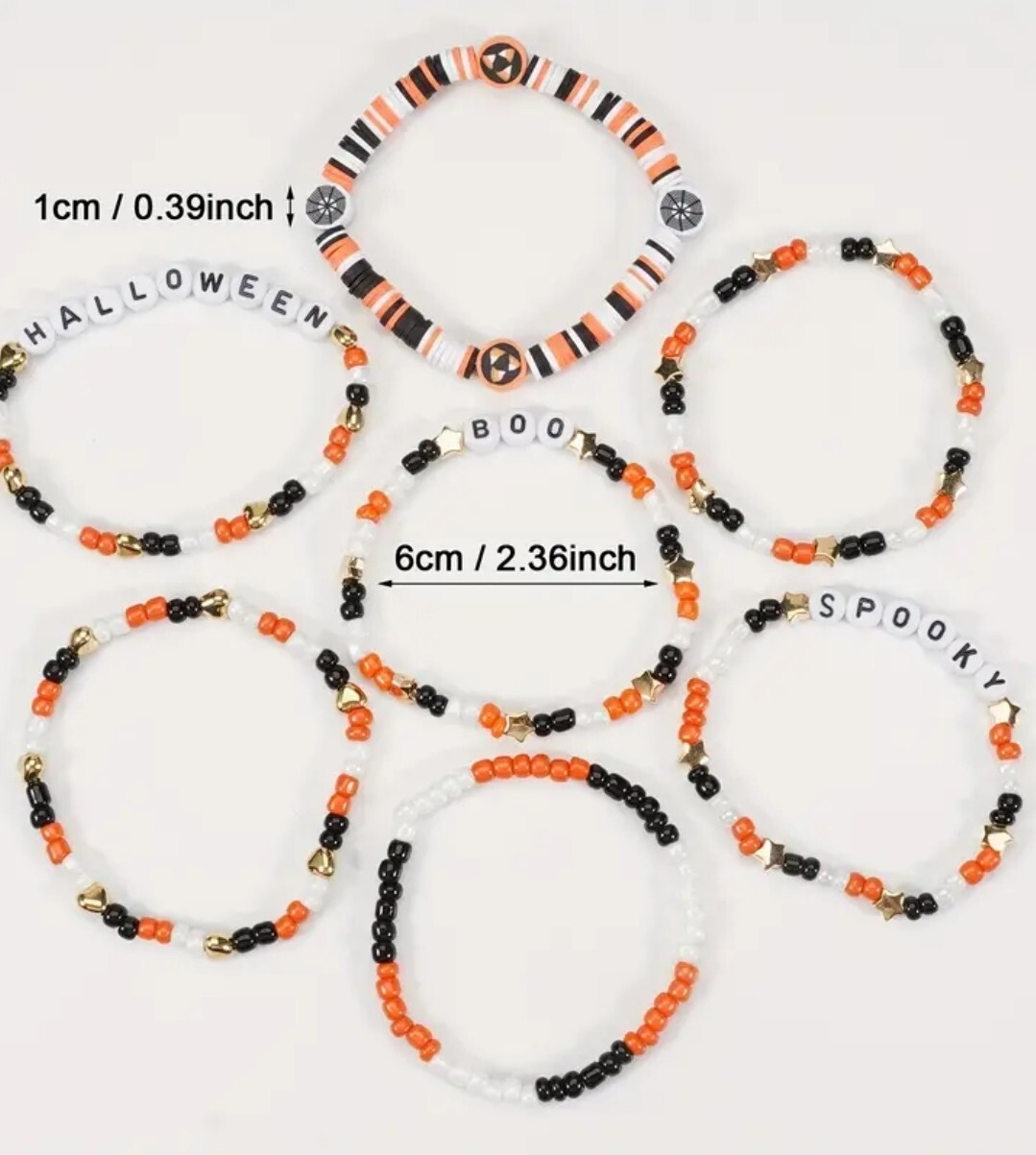 HALLOWEEN Colorful Beaded Bracelets, Party Accessory, Everyday Wear
