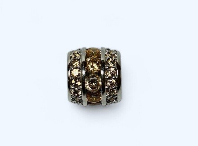 Gnoce Sterling 925 Silver Lucky Round Birthstone CZ Bead Charm