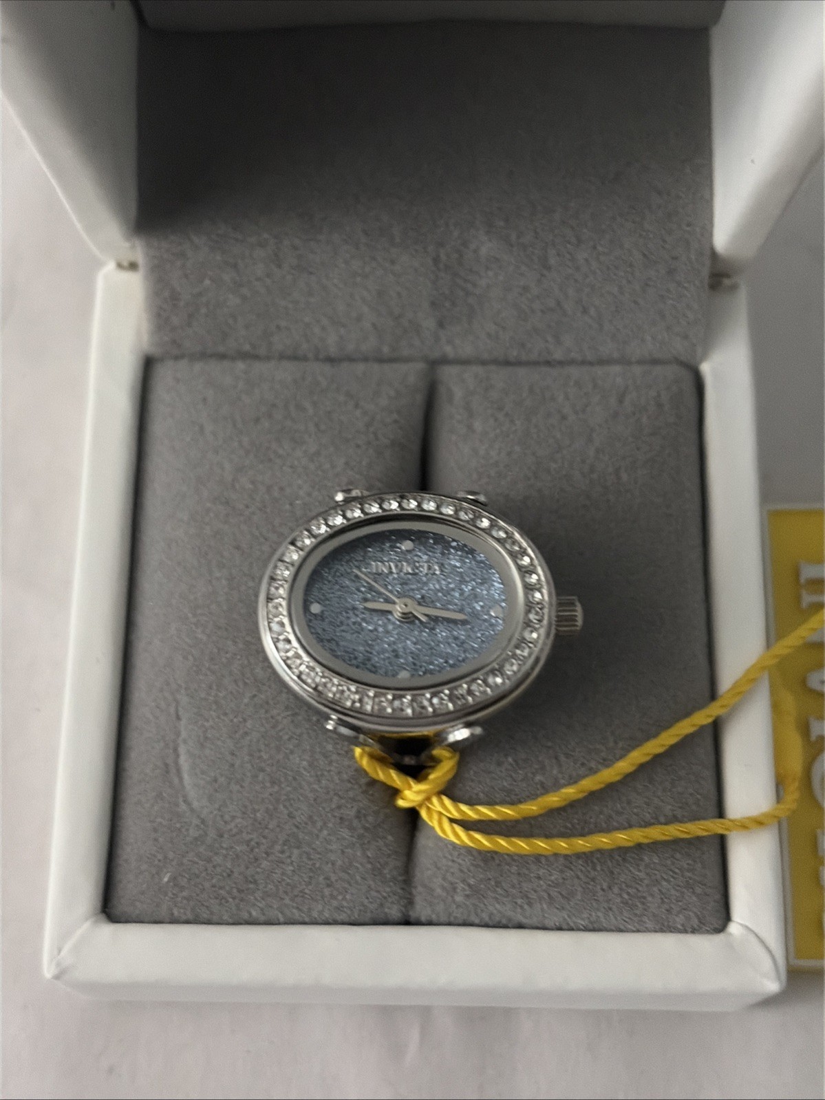 Invicta Mini Angel Women’s adjustable Ring Watch – 24mm, Silver blueDial (49596)