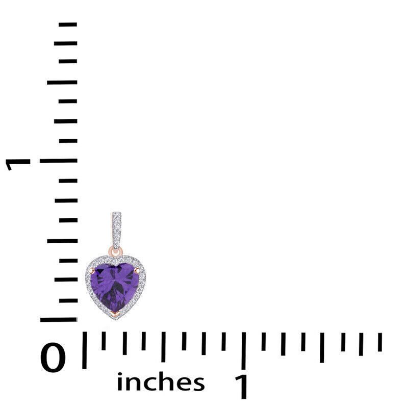 Sterling Silver Heart Shape Necklace Gemstone Birthstone Pendant
