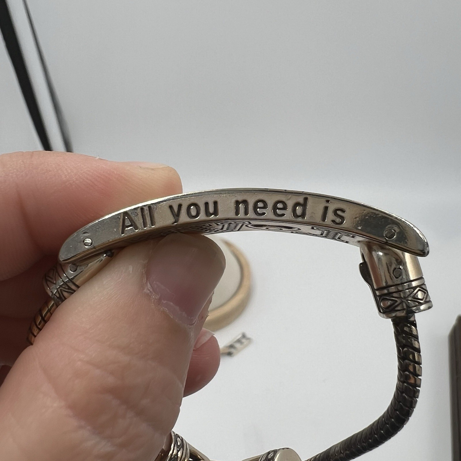 BRIGHTON All You Need is LOVE Charm Bracelet, With Charms And Extender 7-8 Inch