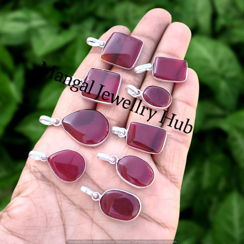 Buy Garnet Gemstone Pendants 925 Sterling Silver Plated Wholesale Lot Jewellery
