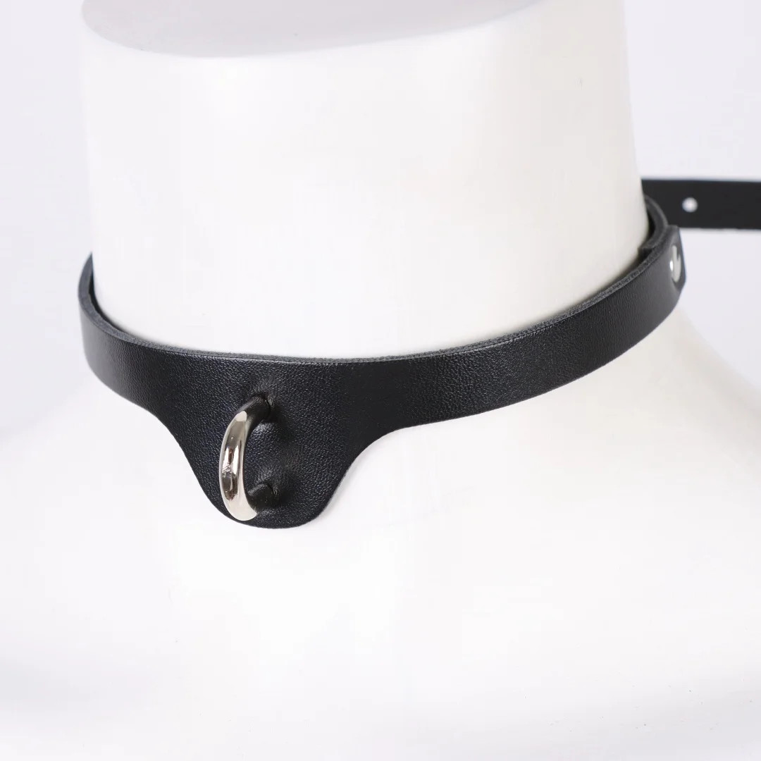 Sexy Harajuku PU Leather Collar Belt Pendant Necklaces Women Punk Neck Choker