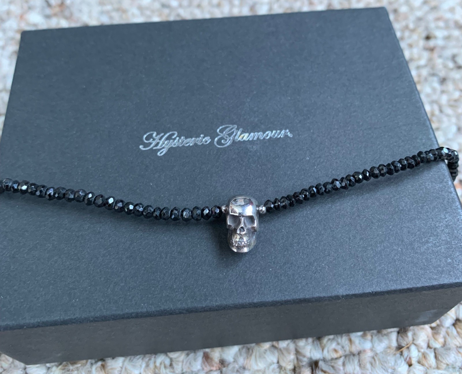 Hysteric Glamour Sterling Silver Jewel Skull Bracelet+ Box