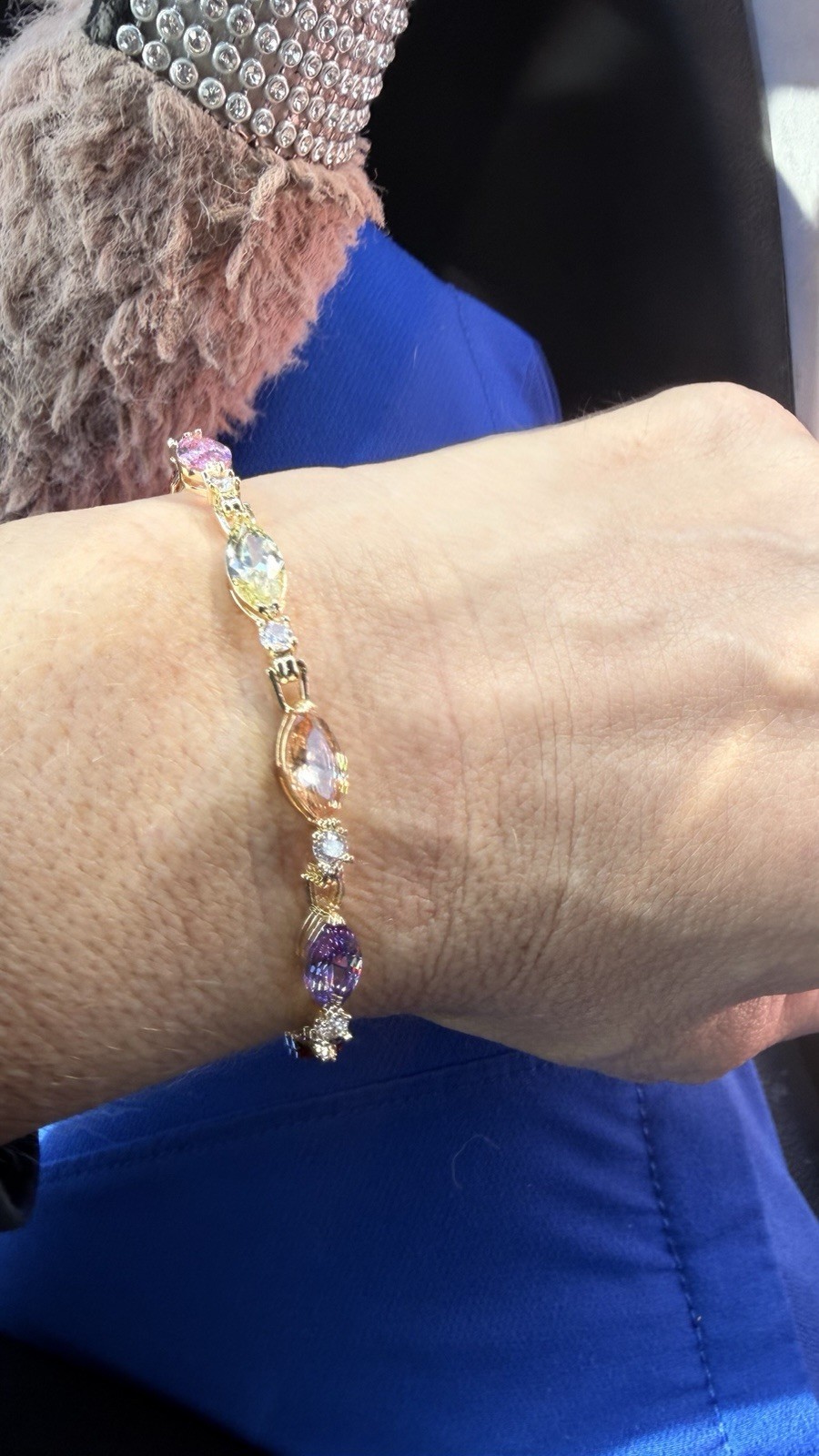 Gold Filled Multicolor AAA CZ Tennis Bracelet