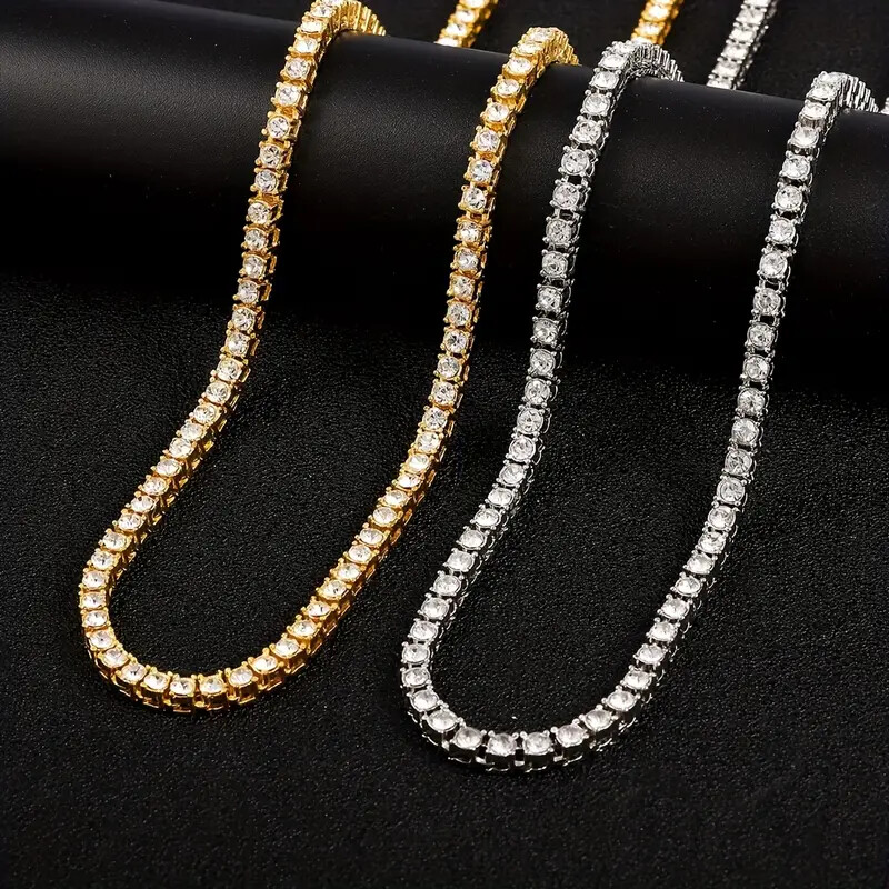 Iced 1 Row Lab Diamond Bling 4.5mm 8.5″ ~ 24″ Tennis Chain Bracelet Necklace