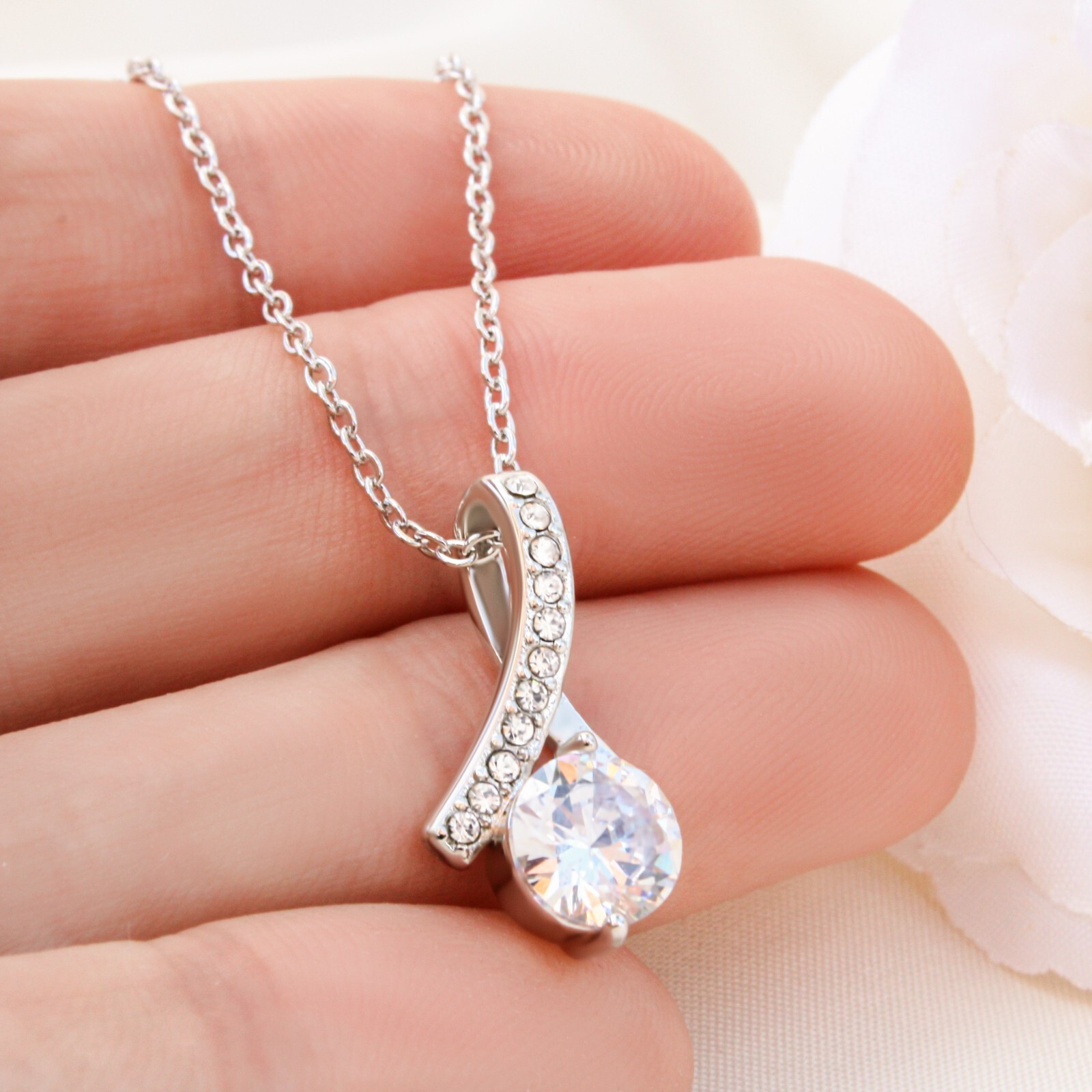 To My wife ribbon Necklace Meaningful Gift From husband birthday anniversary