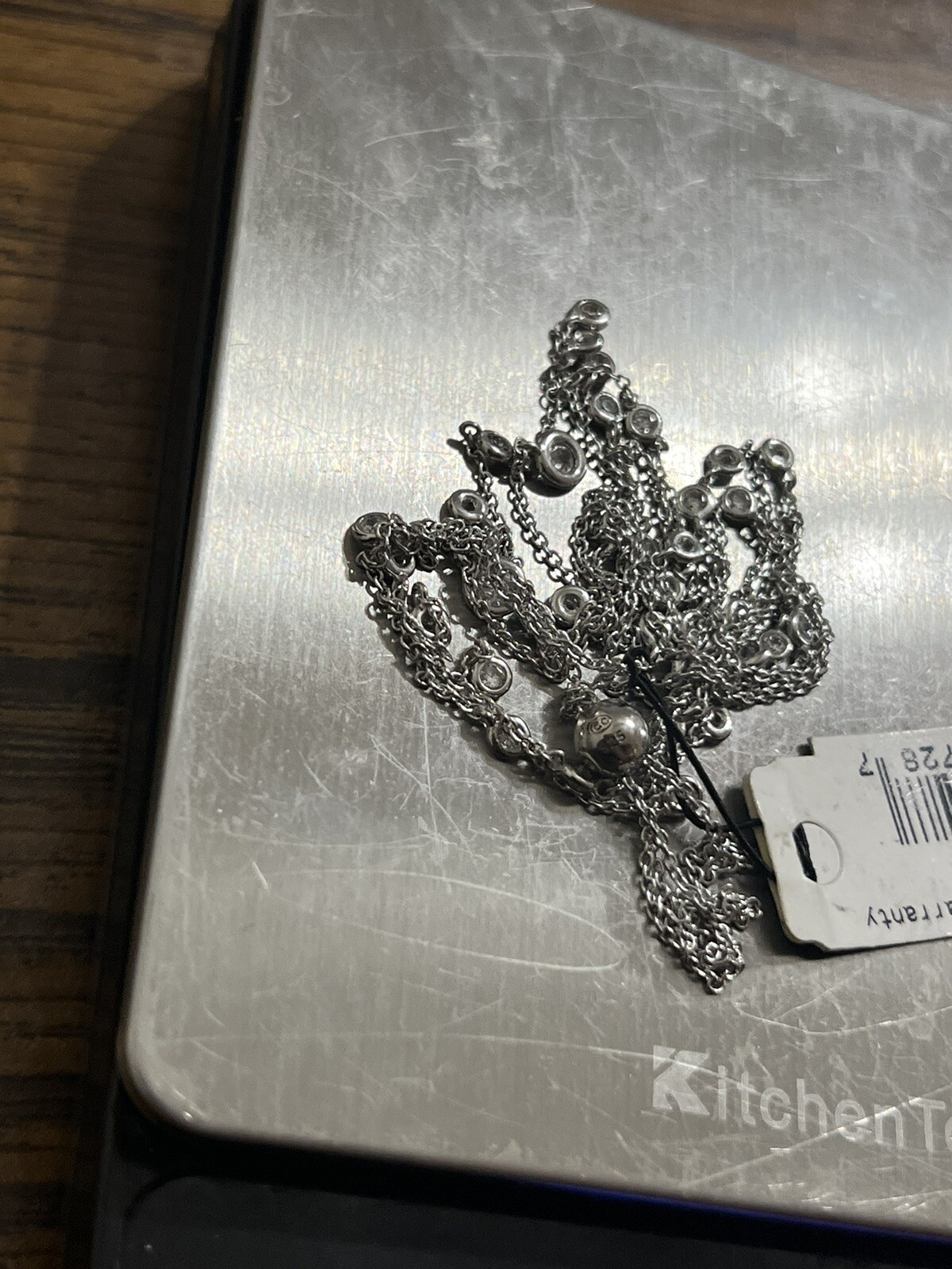 CRISLU 925 Cubic Zirconia Adjustable Y Necklace