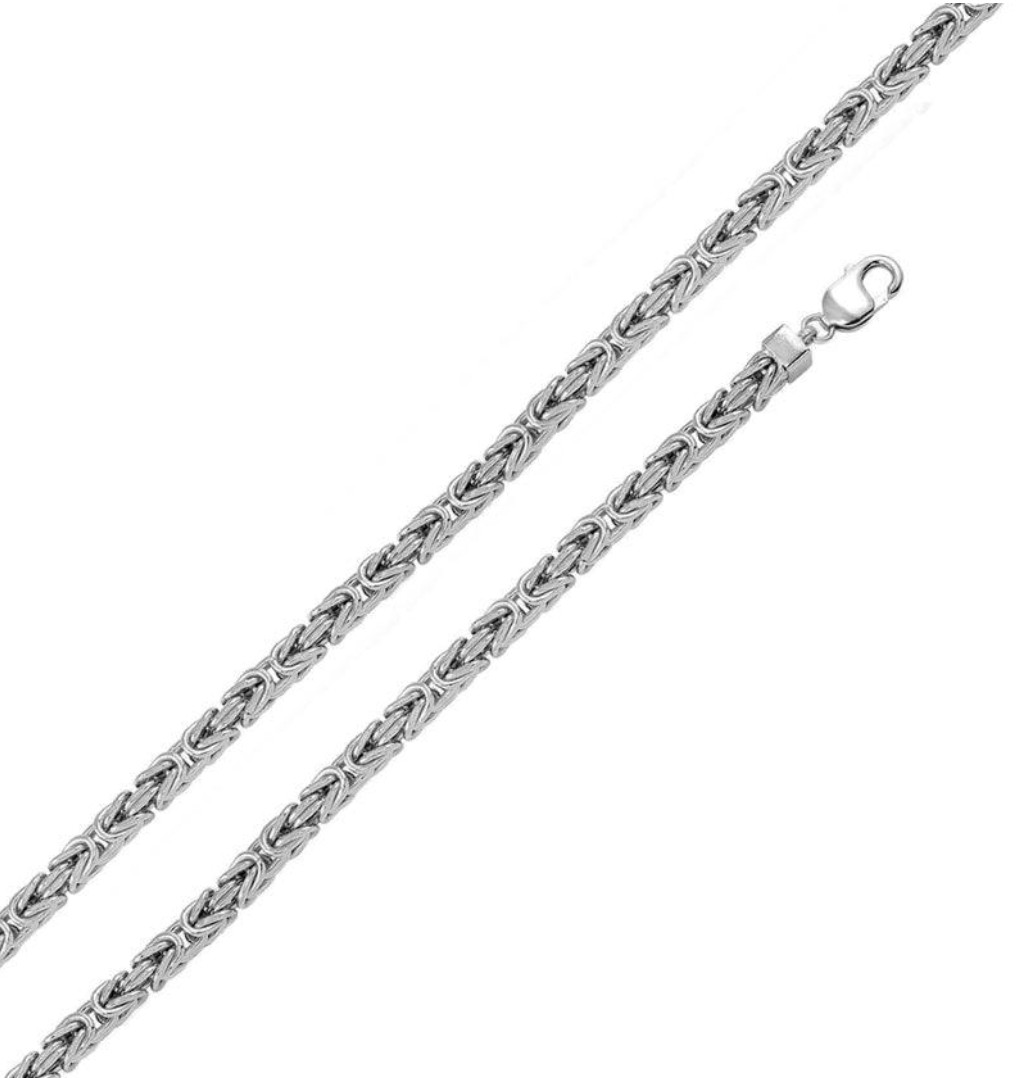 Solid 925 Sterling Silver Men’s King Byzantine Round Chain Necklace! All Sizes
