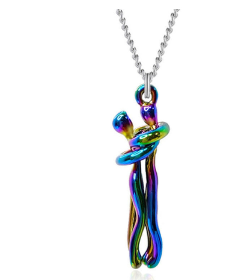 Love Hug Necklace Unisex Men Women Couple Jewelry Simple Temperament Clavicle Ch