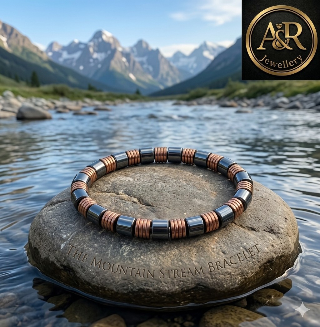 Two Tone Hematite Bracelet 6mm Unisex Healing Jewelry Protection 14-20cm