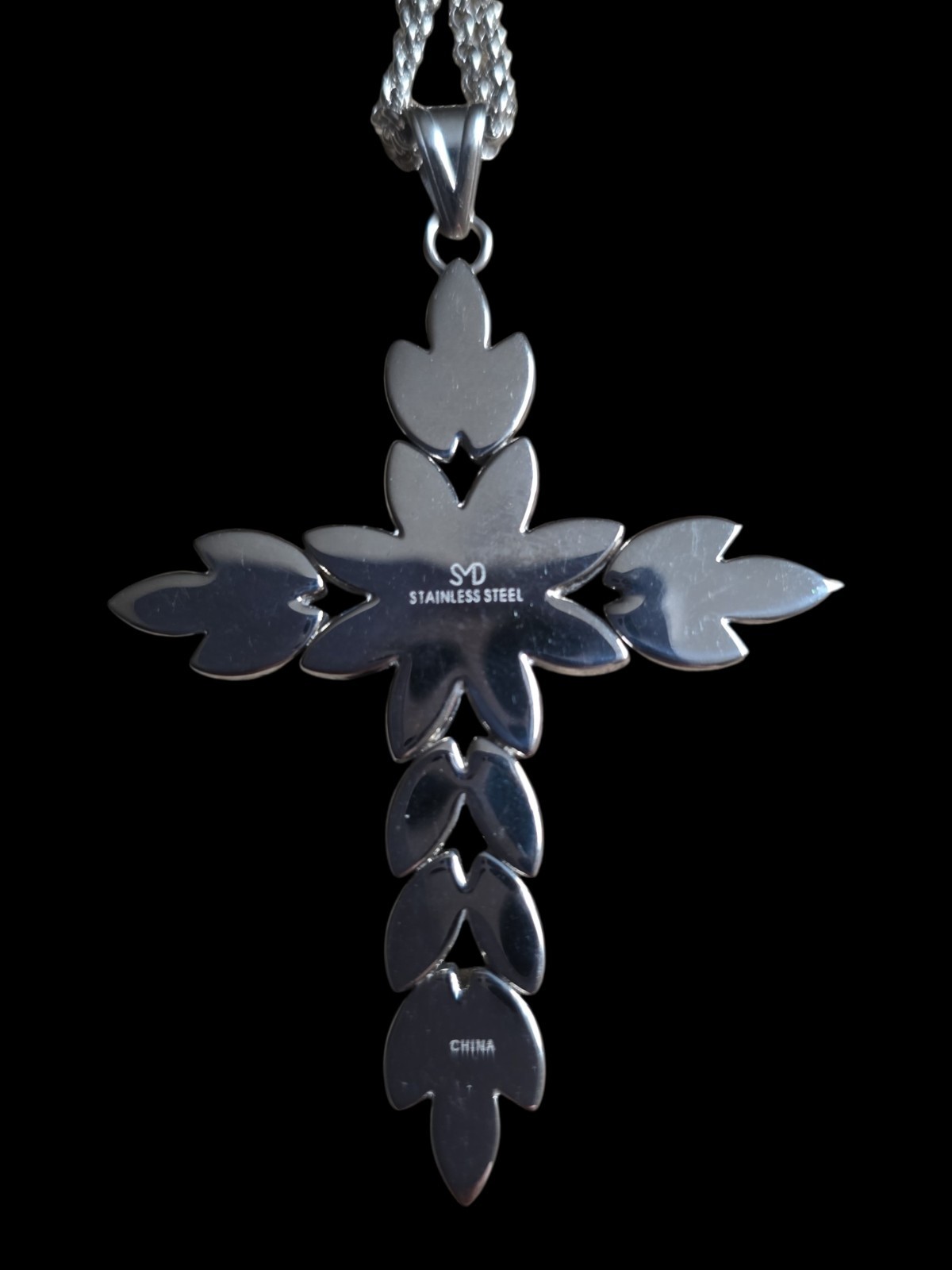 Steel By Design Mother Of Pearl Cross Pendant 24 In