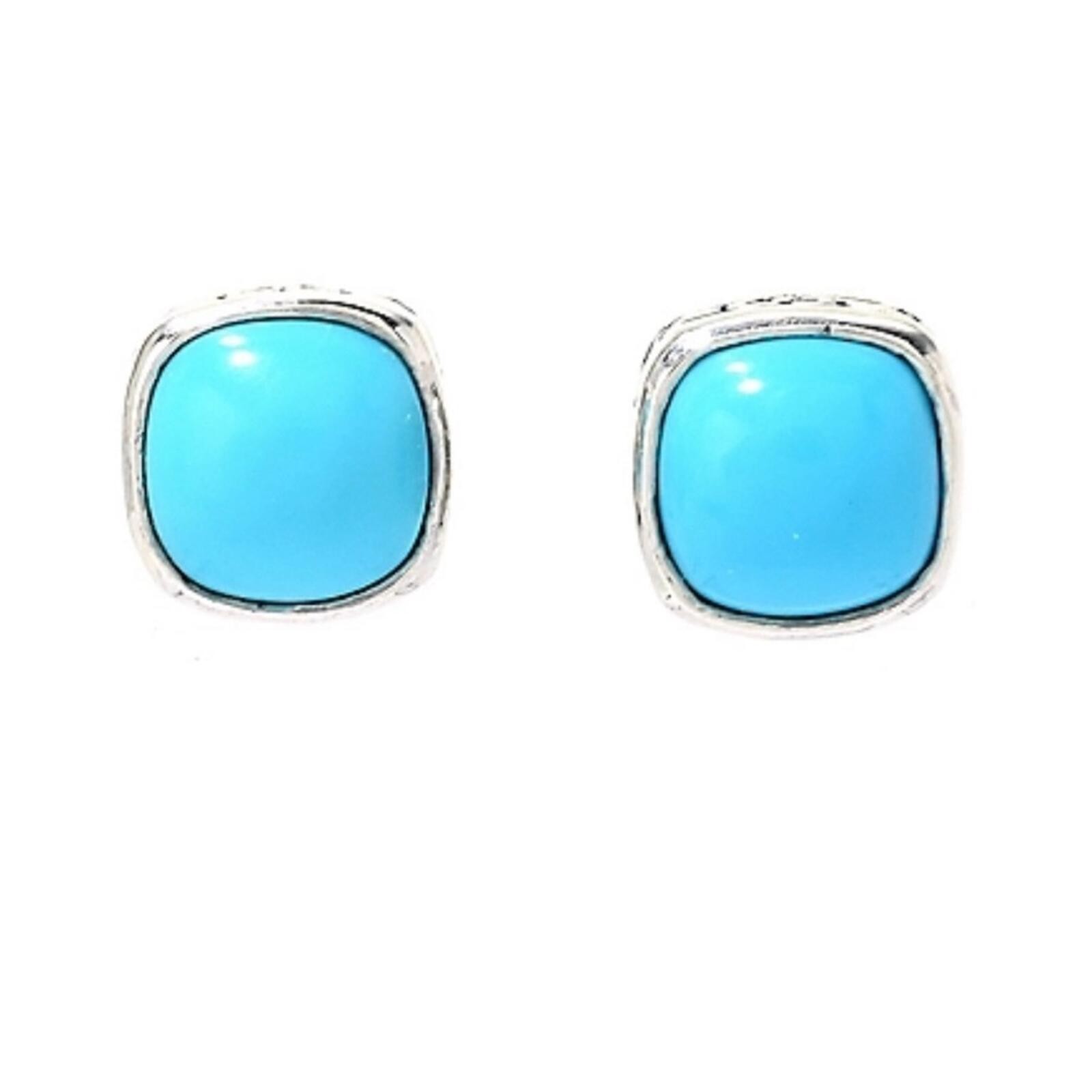 NWT Samuel B. Sleeping Beauty Turquoise and Sterling .925 stud earrings 6mm