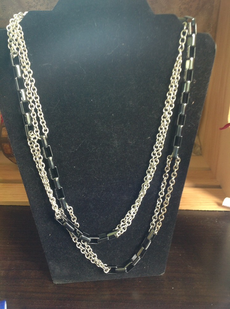 Chicos 52 In Silver And Gunmetal Boxed Necklace…….