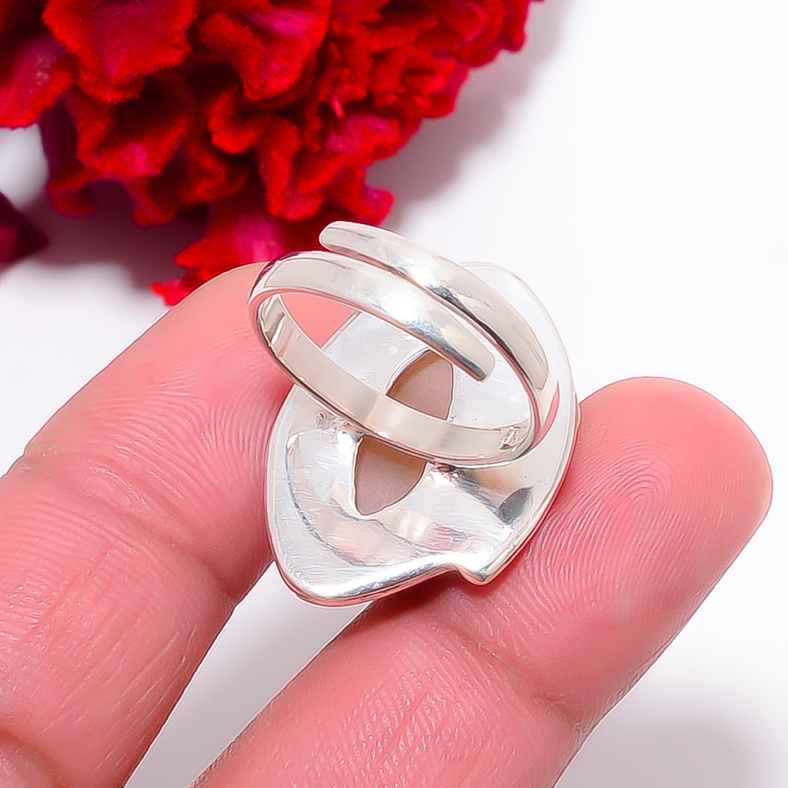 Peach Moonstone – Sri Lanka Two Tone 925 Sterling Silver Ring S.8.5 R98242