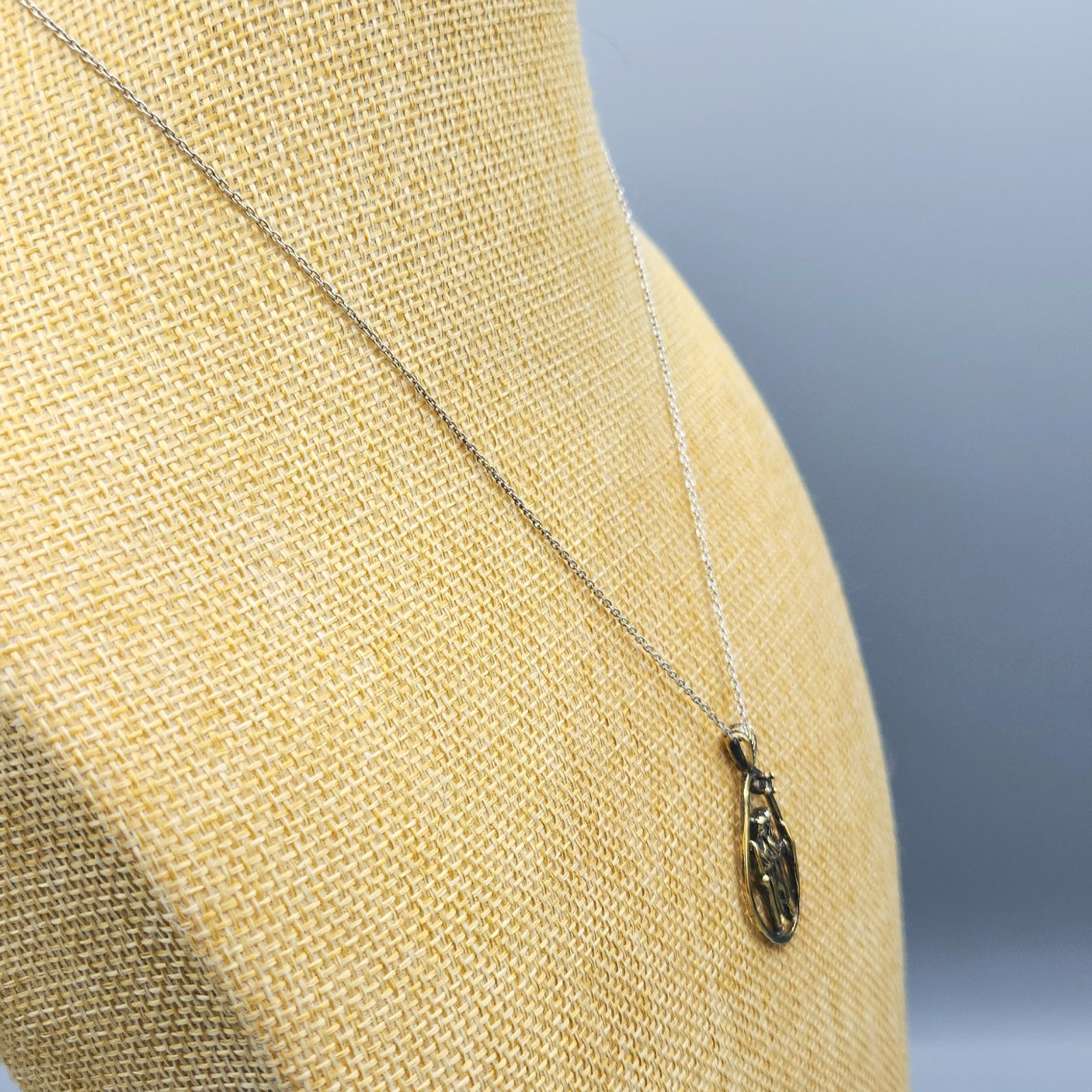 Sterling Silver Vermeil Zodiac Twin Gemini Pendant Chain Necklace 18″ 6.5g