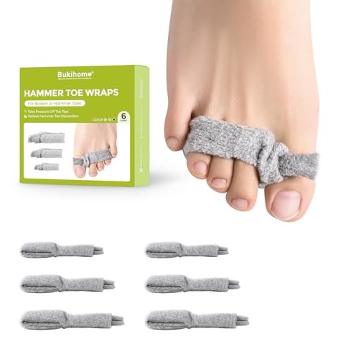 Adjustable Hammer Toe Corrector – 6 Pack Broken Toe 6 Count (Multi-Size) Gray