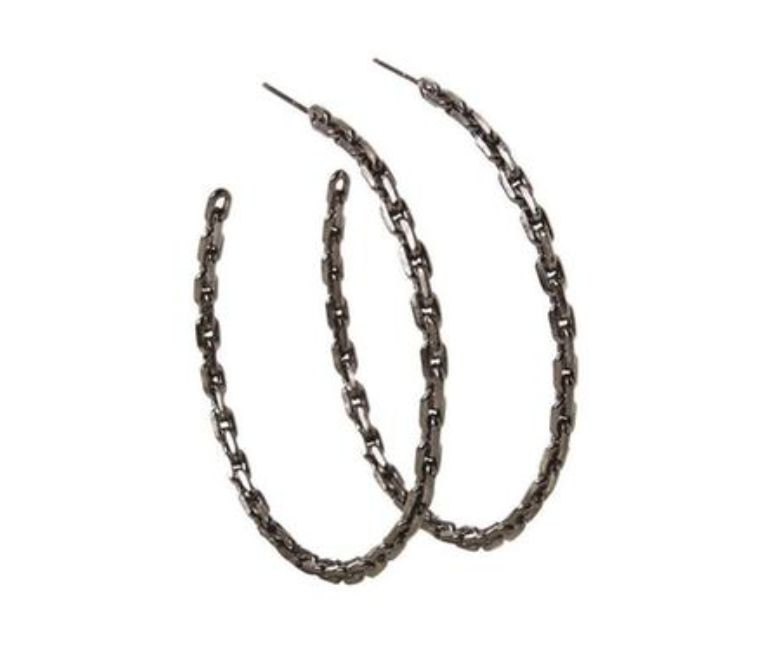 Dogeared Charcoal Sterling Karma Cable Hoop Earrings W1047