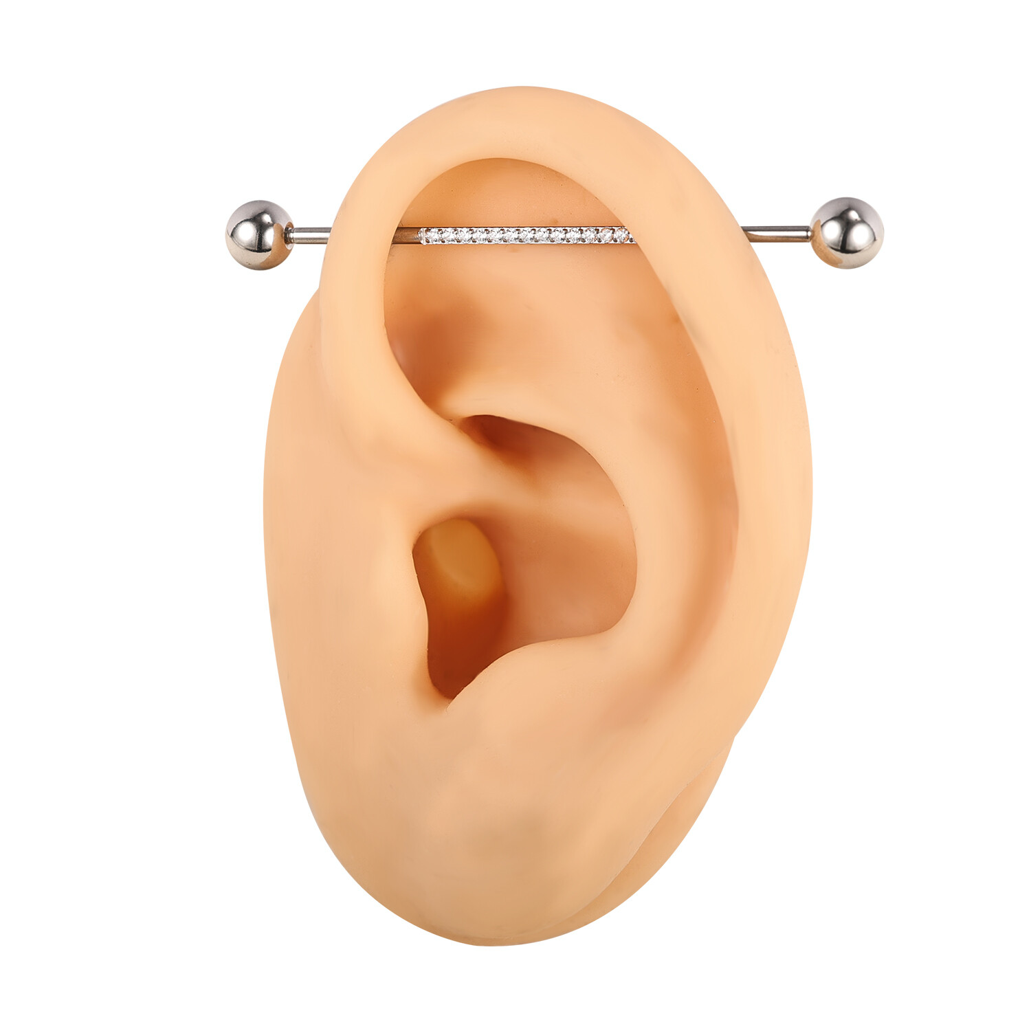 2Pcs 16G Stainless Steel Industrial Barbell Earrings Cartilage Piercing Jewelry
