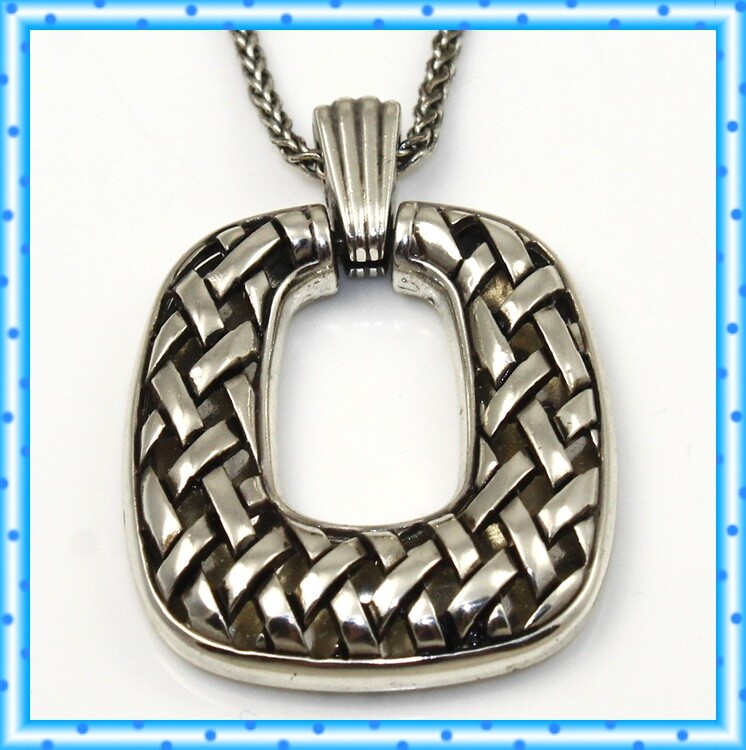 Brighton Antika Silver Weave Pendant Retired Necklace
