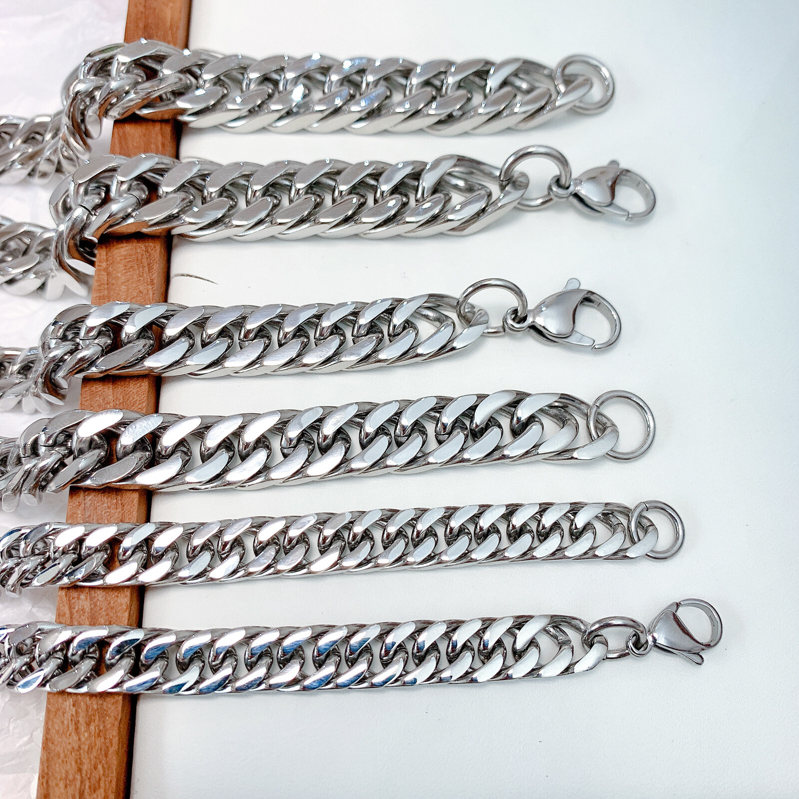 Silver Cool Double cuban Curb Link Chain Necklace For Mens Jewelry 18-32”