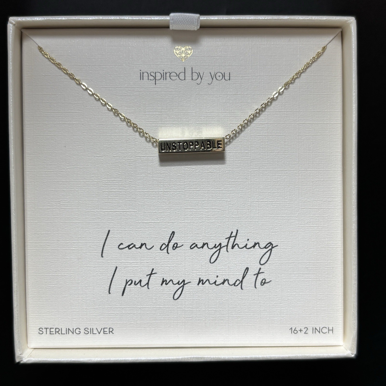 Inspired By You I am Unstoppable Gold Plated Sterling Silver 16″ plus 2″