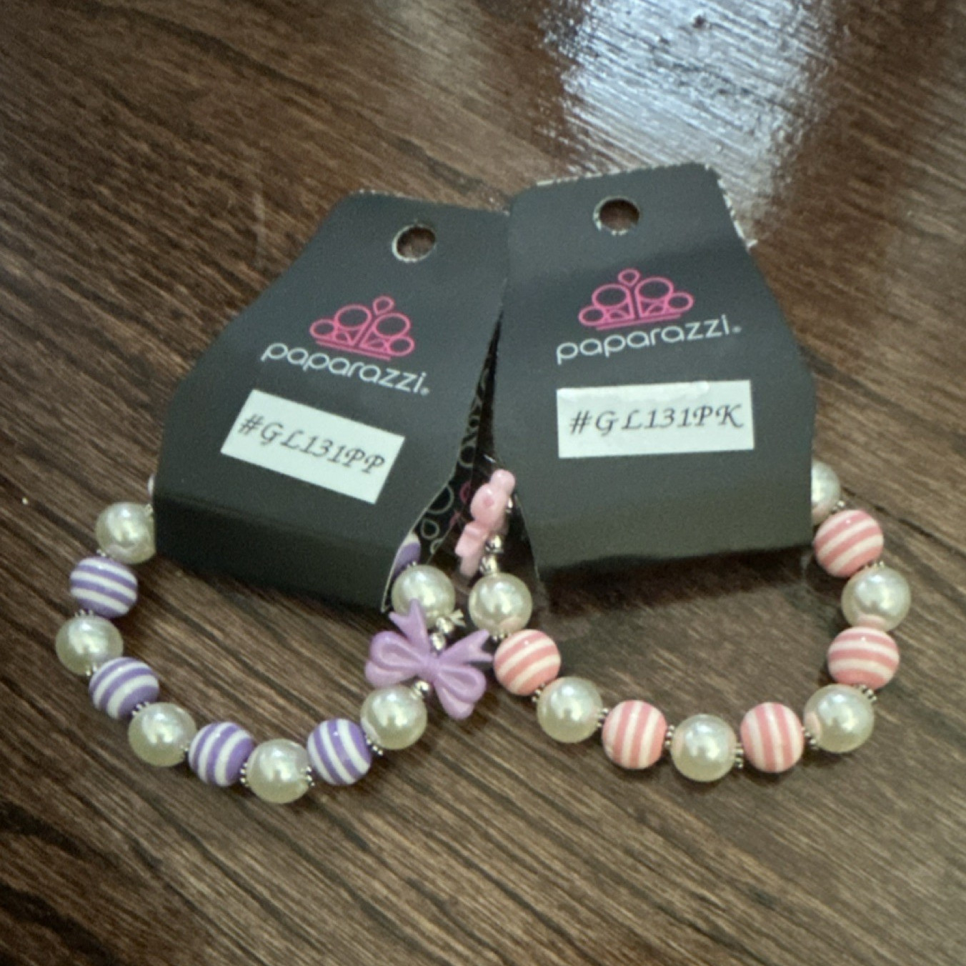 Paparazzi Beaded Bracelet Lot 2 Multicolor White Pearl Round Dangle Charm