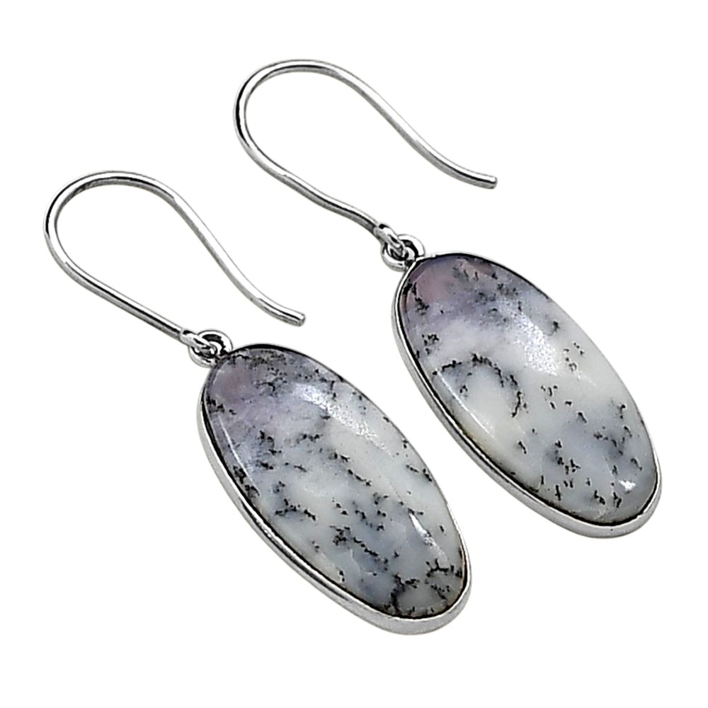 Merlinite Dendritic Opal – Turkey 925 Silver Plated Earrings Jewelry WE58-10012
