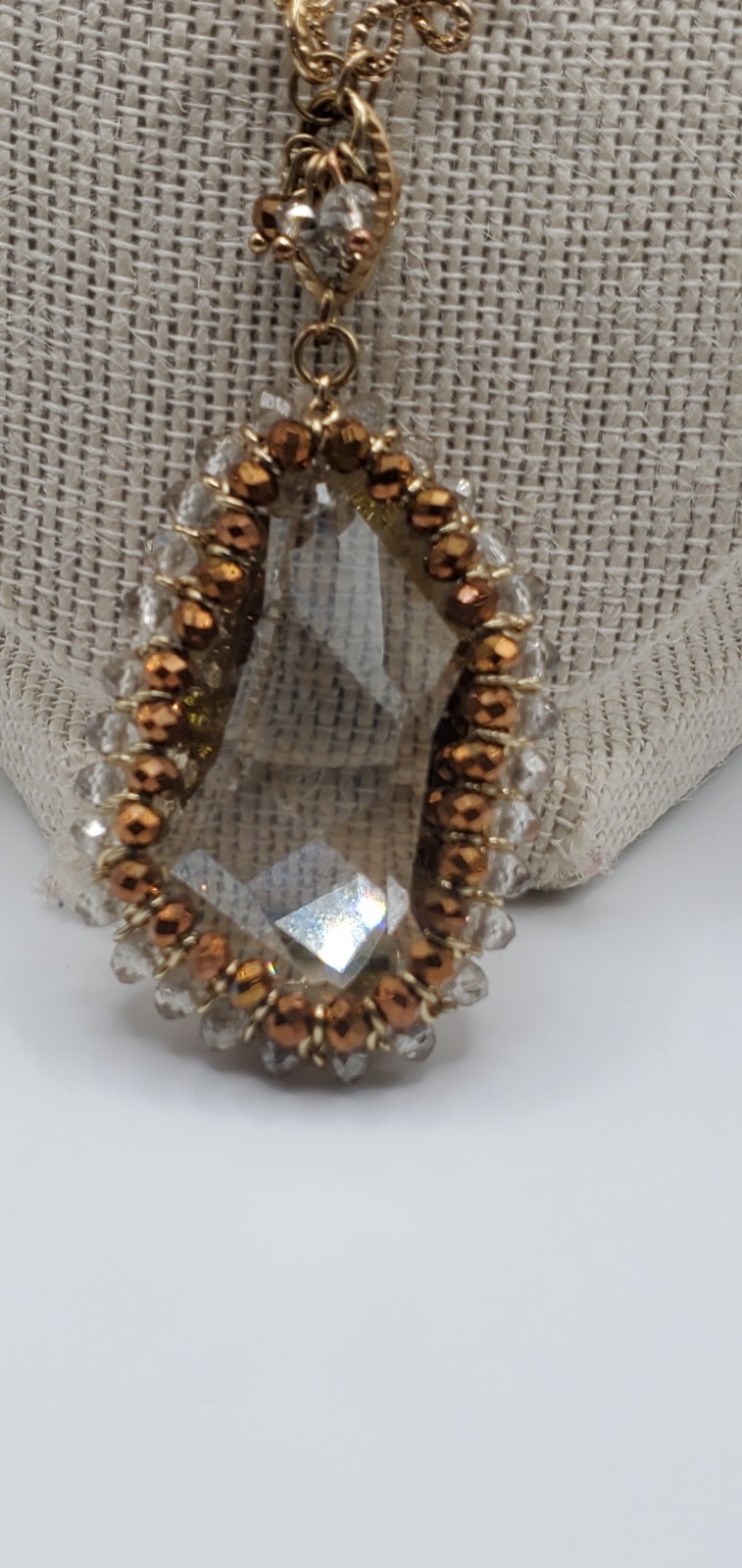 Inrecate Handmade Crystal/Glass and Bead Gold Tone Necklaces 19″- 21″ te02