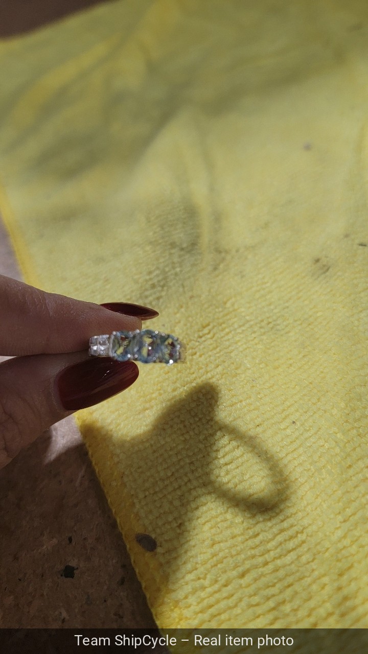 Silver ring with beautiful blue stones 1990s Size 6 3/4 G2U