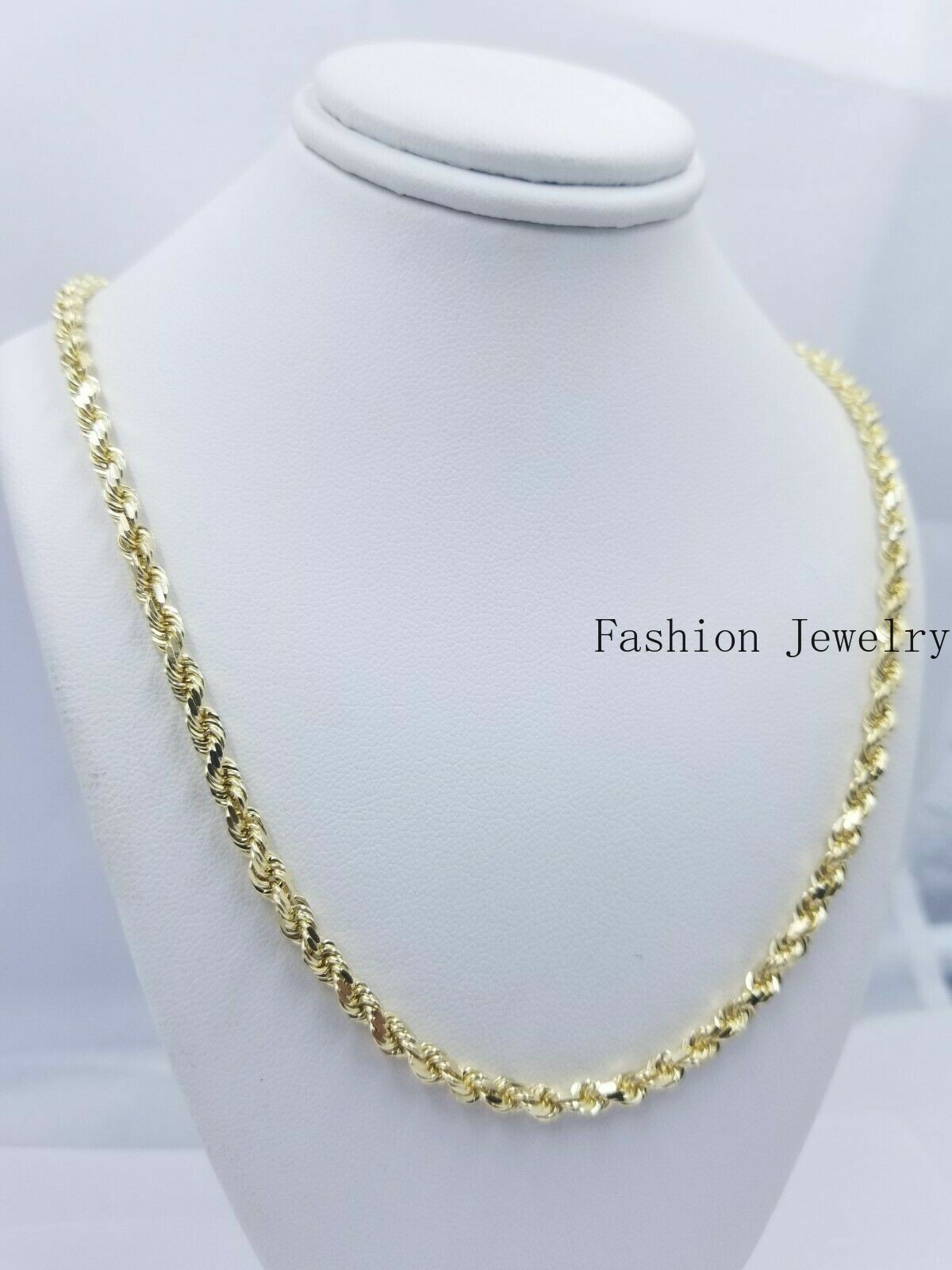 10k Yellow Gold Rope Chain Necklace 18″-30″ Men Women 4mm-10mm Real Gold Sale