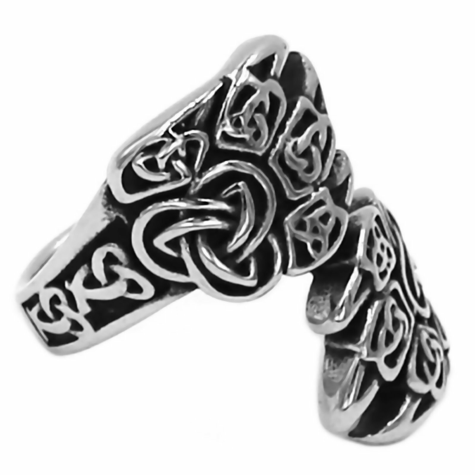 Viking Bear Claw Ring Norse Style Silver Stainless Steel Celtic Band Sizes 7-13