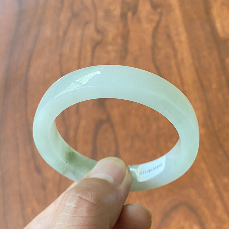 53mm Certified Icy Green Natural Tianshan Mountains Cui Jade Bracelet Bangle 025