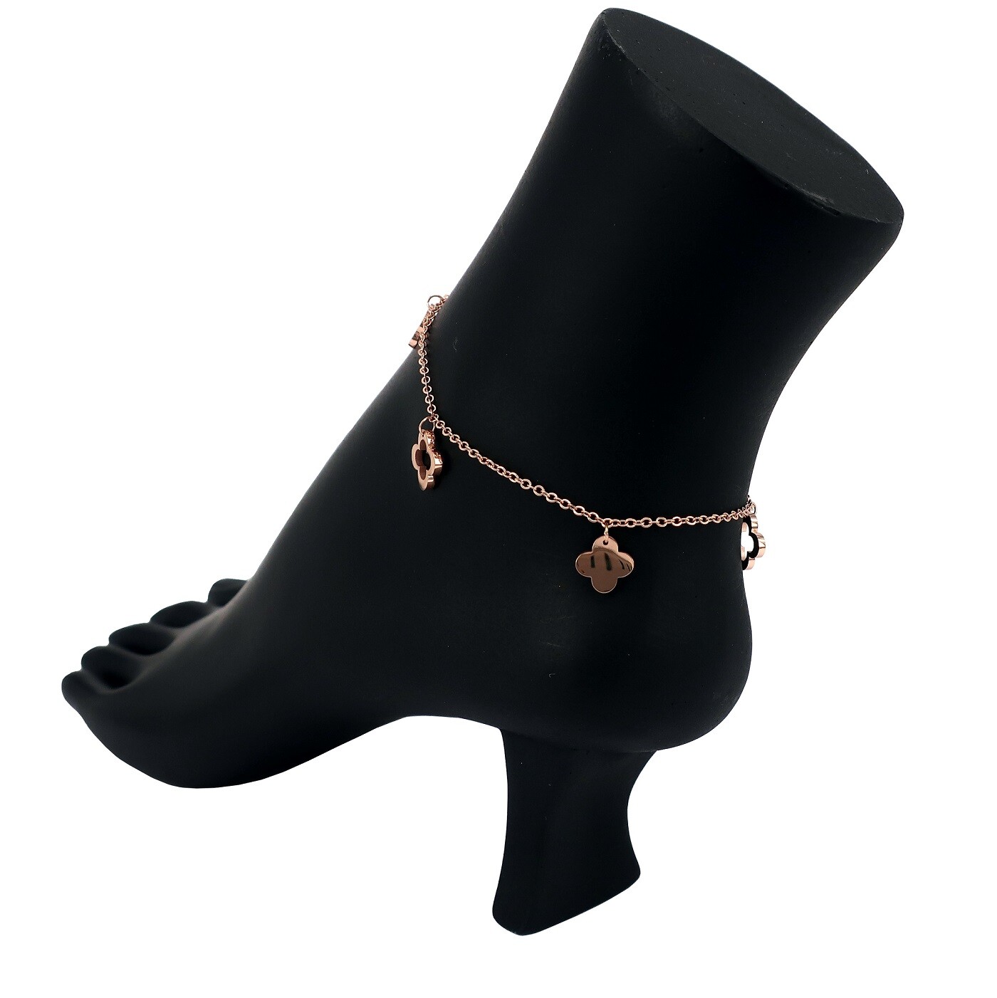 Stainless Steel Rose Gold Anklet Ankle Charm Bracelet #8